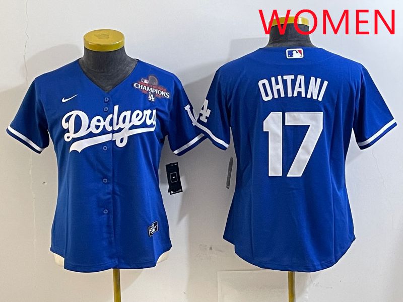 Women Los Angeles Dodgers #17 Ohtani Blue Game 2025 Nike MLB Jersey style 3183->women mlb jersey->Women Jersey